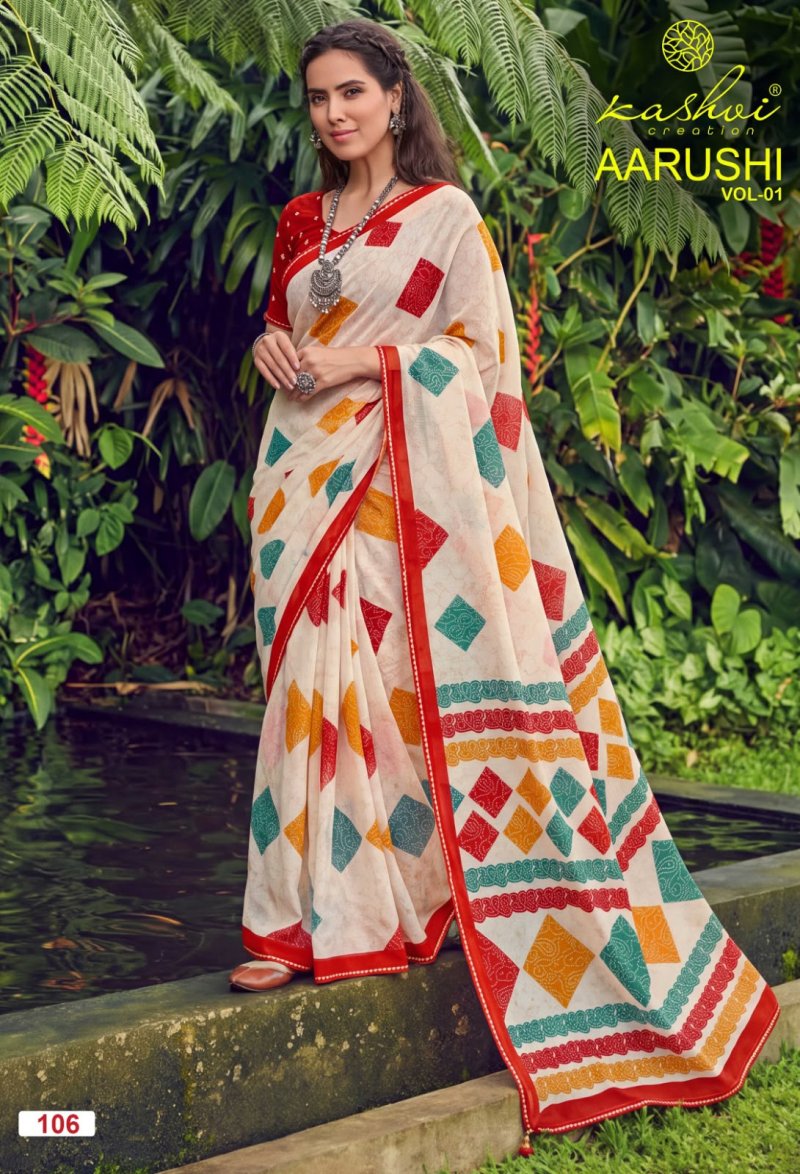Aarushi Vol 1 By Kashvi Weightless Printed Fancy Saree 